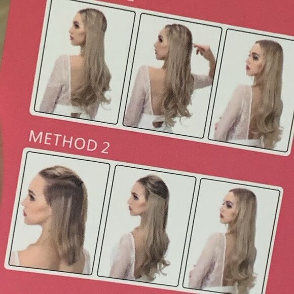 Blonde hair extension with invisible band 22 inch 5.3 ounce no clips - Picture 2 of 12